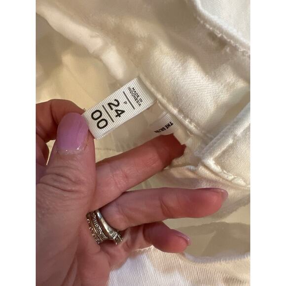 Loft Jeans The Girlfriend White Jeans Womens Size 00/24 - Picture 3 of 5